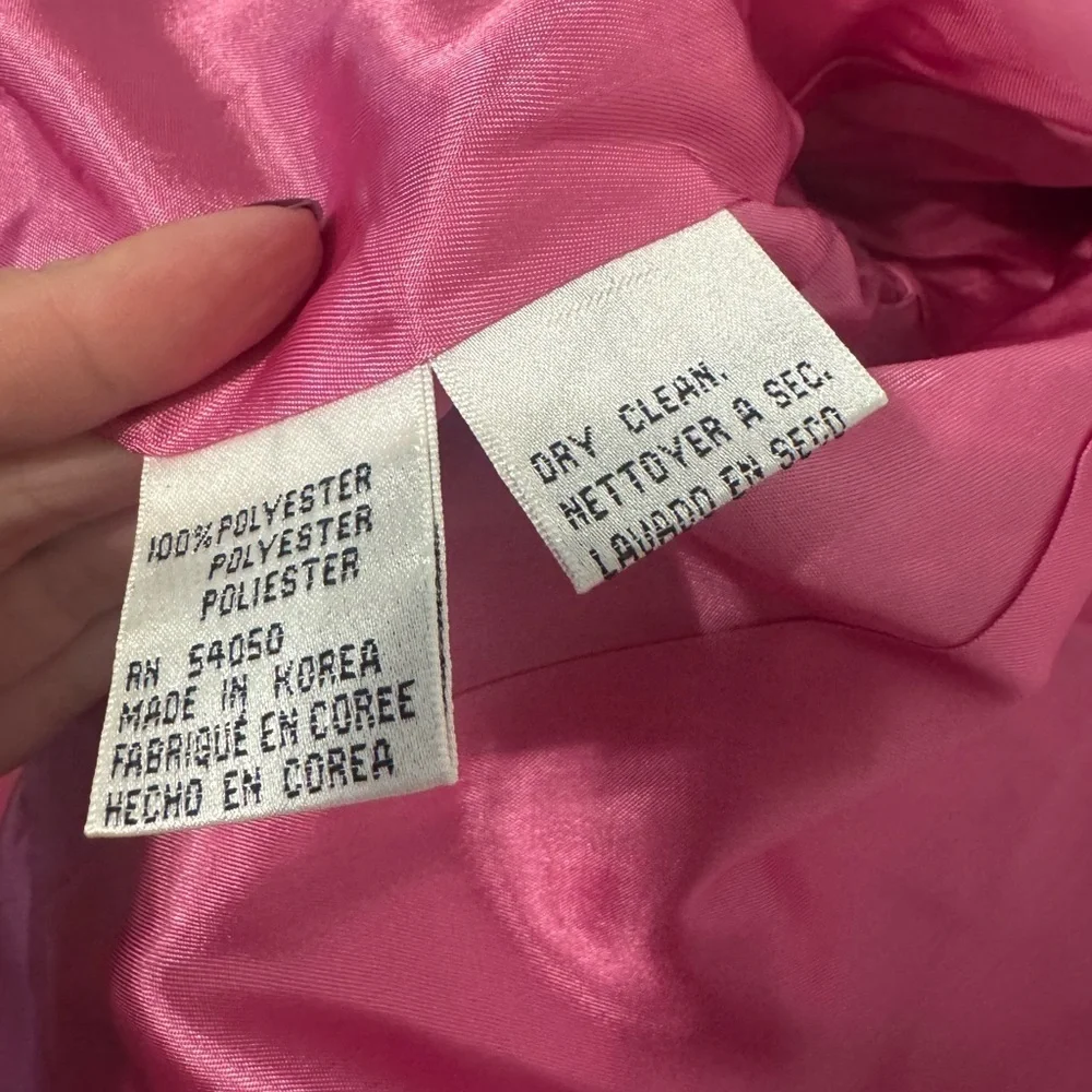 1980s Vintage Christian Dior Bubblegum Pink Satin Cinched Blazer Jacket NO SIZE